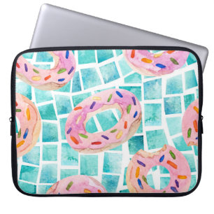 Capa Para Notebook Piscina de Verão flutua mosaico aquarela