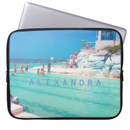 Capa Para Notebook Piscina do Oceano de Praia Azul Aqua Pessoal