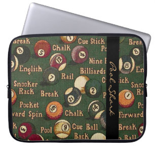 Capa Para Notebook Piscina Tubarão Bilhar Balls Bolsa de laptop de Fu