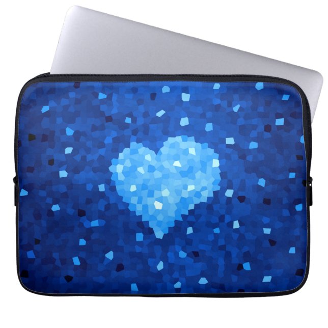 Capa Para Notebook Pixel Art Blue Heart Retro Gamer Love (Frente)