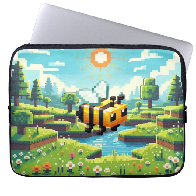 Capa Para Notebook Pixel Buzz: A aventura ensolarada sobre o campo (Frente)