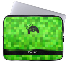 Capa Para Notebook Pixels de Jogador Verde | Personalizado