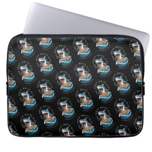 Capa Para Notebook Pizza de Comida de Tubarão   Excelente Bite Branca