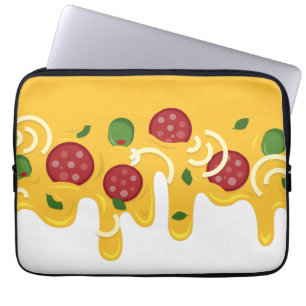 Capa Para Notebook Pizza de Queijo Derretido Divertida Retro Keto Fes