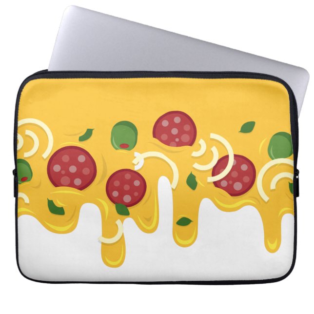 Capa Para Notebook Pizza de Queijo Derretido Divertida Retro Keto Fes (Frente)