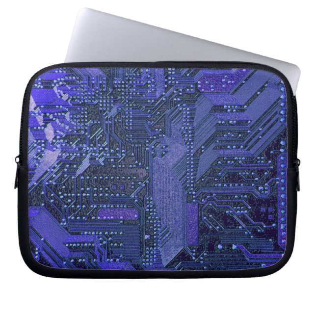 Capa Para Notebook Placa de Circuito Cibernético Azul Arte Eletrônica (Frente)