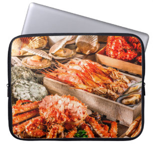 Capa Para Notebook Placa de cozinha do marisco como gourmet do oceano