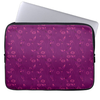 Capa Para Notebook Plain floral pattern retro burgundy