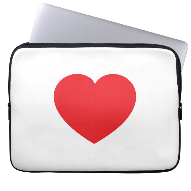 Capa Para Notebook Plain Modern White Red Love Heart Graphic (Frente)