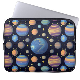 Capa Para Notebook Planetas Coloridos e Estrelas no Espaço Exterior