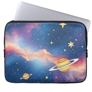 Capa Para Notebook Planetas Estrelas Padrão Galáxia Sonhadora