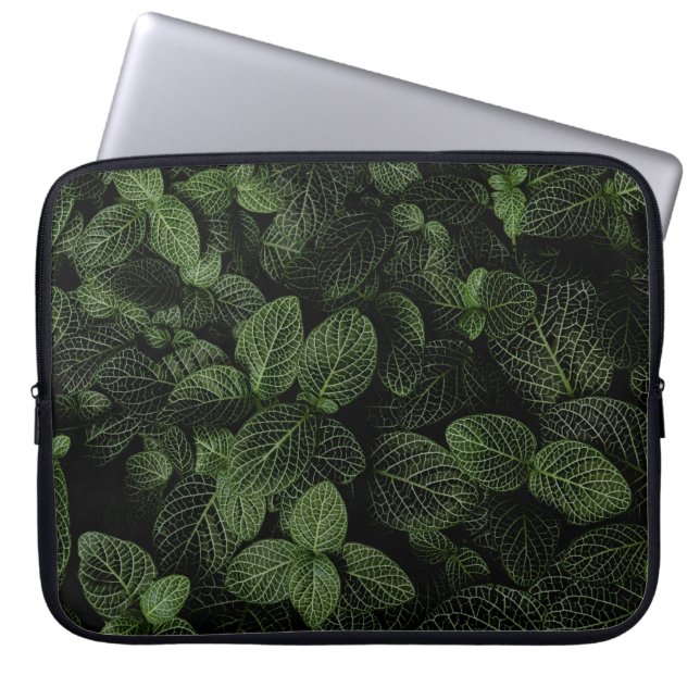 CAPA PARA NOTEBOOK PLANTA DE FOLHAS VERDE E BRANCA (Frente)