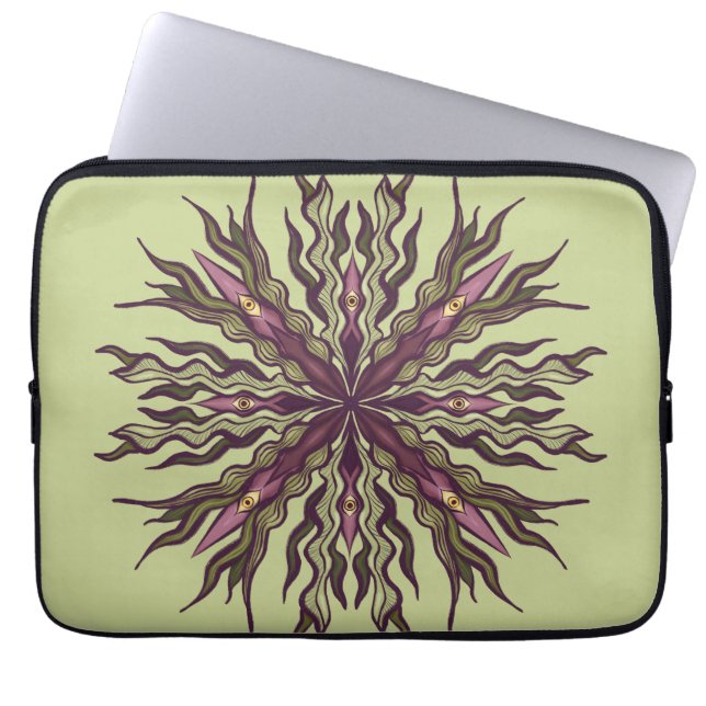 Capa Para Notebook Planta do Olho Psicodélico - Mandala Botânica Surr (Frente)