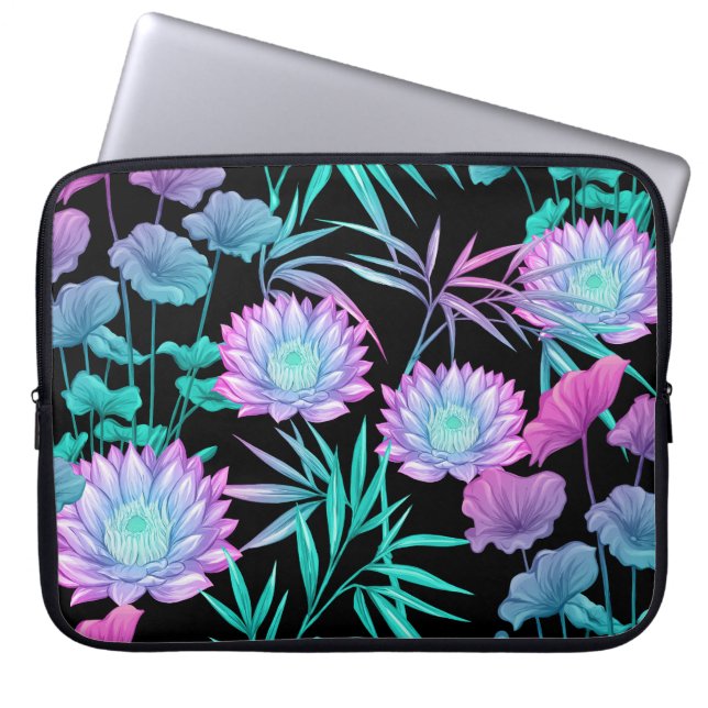 CAPA PARA NOTEBOOK PLANTAS TROPICAIS DE AQUA AZUL DE PINCO PURO (Frente)