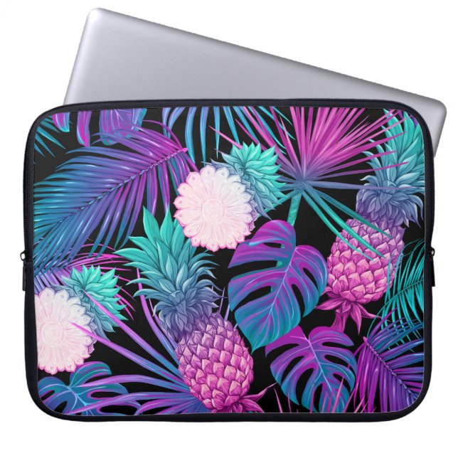 CAPA PARA NOTEBOOK PLANTAS TROPICAIS DE AQUA AZUL DE PINCO PURO (Frente)