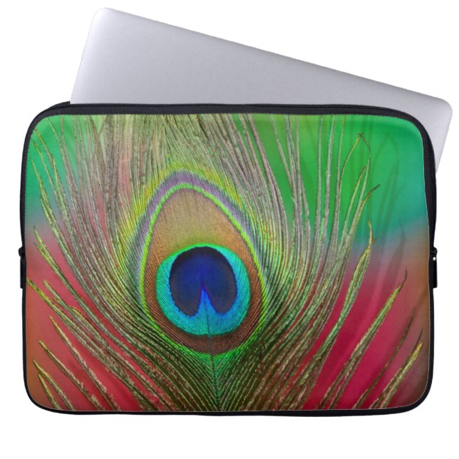 Capa Para Notebook pluma de pavão close-up (Frente)