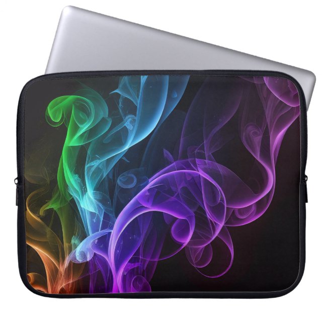 CAPA PARA NOTEBOOK PLUMES BRILHANTES DE FUMAÇA COLORIDOS (Frente)