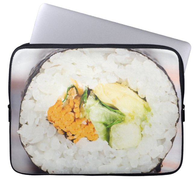 Capa Para Notebook Pó de sushi Peixe e arroz (Frente)