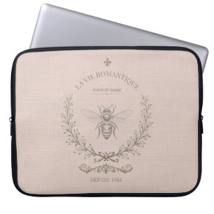 Capa Para Notebook Poeira Bege Mel Abelha Antigo País Francês