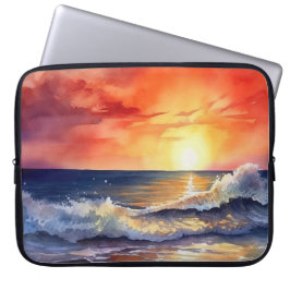 CAPA PARA NOTEBOOK POENTE TROPICAL LARANJA E AMARELO NO BEACH