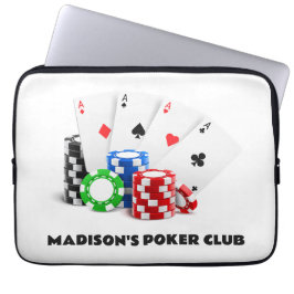 Capa Para Notebook Poker de Texto Personalizado / Casino