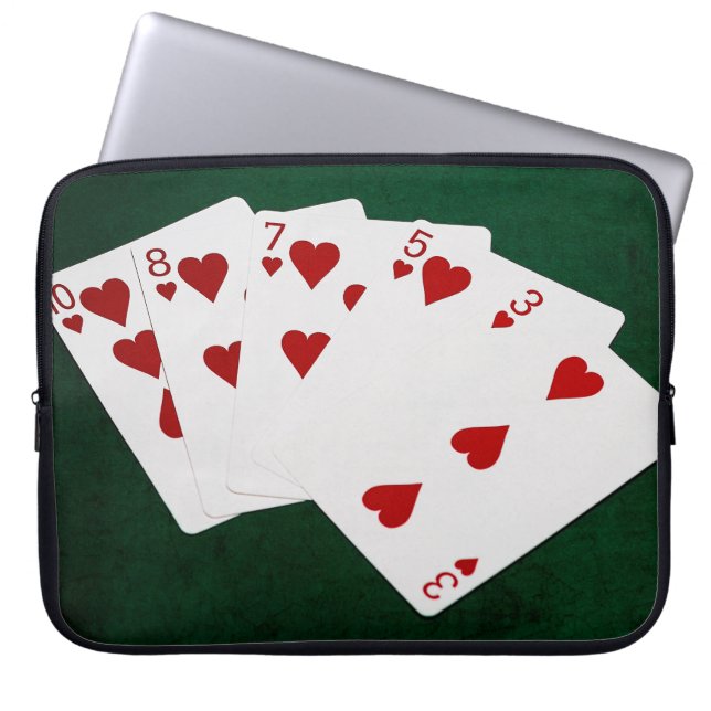 Capa Para Notebook Poker Hands - Flush - Hearts Suit (Frente)