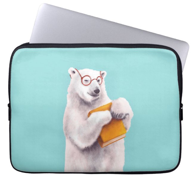 Capa Para Notebook Polar Bear Book Lover Nerdy (Frente)