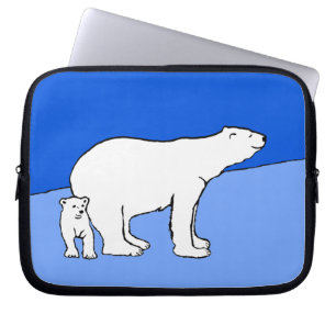 Capa Para Notebook Polar Bear Mãe e Pintura em Cubo - Arte Selvagem