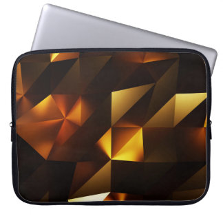 Capa Para Notebook Polígono Dourado: renderização de Abstrato 3D