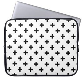 Capa Para Notebook Polka preto cruza em branco