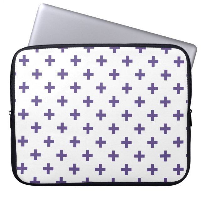 Capa Para Notebook Polka ultravioleta cruza em branco (Frente)