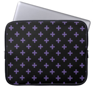 Capa Para Notebook Polka ultravioleta cruza em preto