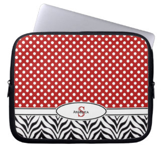 Capa Para Notebook Polkadot e Zebra: Bolsa de laptop do Monograma