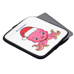 Capa Para Notebook Polvo feliz bonito vestindo o desenho de Natal