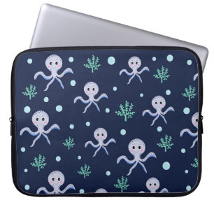 Capa Para Notebook Polvo sob o padrão infantil marinho
