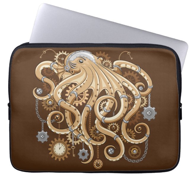 Capa Para Notebook Polvo Steampunk Retro Fantasia Mecânica (Frente)