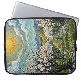 Capa Para Notebook Pomar de Amendoeiras ao Estilo de Van Gogh Florada