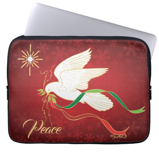 Capa Para Notebook Pomba Branca Espalhando Paz (Frente)