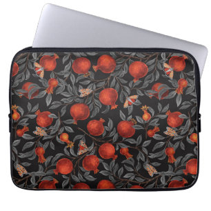 Capa Para Notebook Pomegranatos e Bella Moths em vermelho e cinza