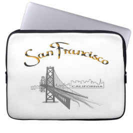 Capa Para Notebook Ponte San Francisco Dourada Gráfico Preto