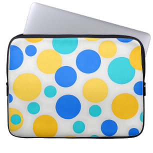 Capa Para Notebook Pontos Azuis Amarelos Turquesa