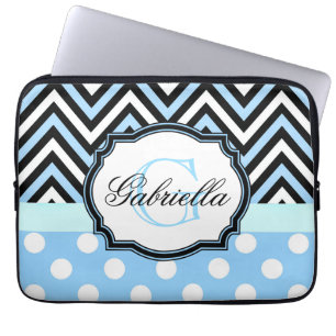 Capa Para Notebook Pontos azuis e faixas