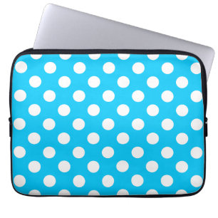 Capa Para Notebook Pontos brancos em azul elétrico