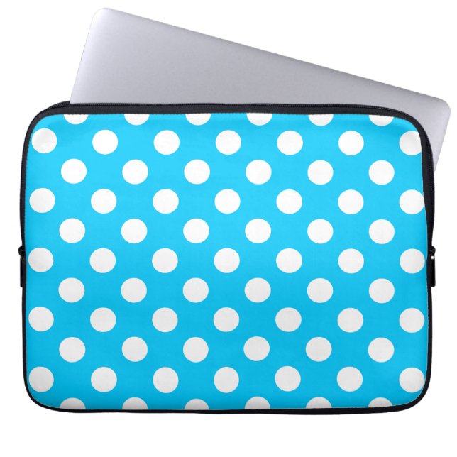 Capa Para Notebook Pontos brancos em azul elétrico (Frente)
