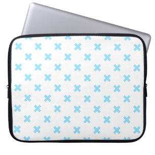 Capa Para Notebook Pontos crus azuis do bebê em branco