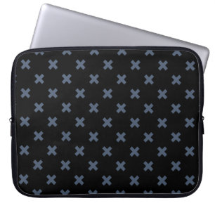 Capa Para Notebook Pontos crus de cinza azul sobre preto