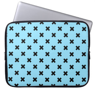 Capa Para Notebook Pontos crus pretos sobre azul-bebê