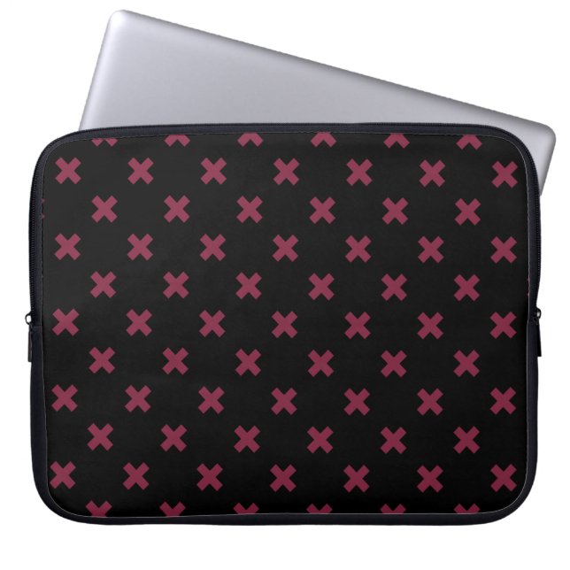 Capa Para Notebook Pontos cruzados de amora em preto (Frente)