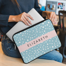 Capa Para Notebook Pontos Dalmáticos Azuis, Pontos Dalmáticos, Seu No