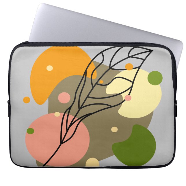 Capa Para Notebook Pontos de abstrato interessantes com folhas (Frente)